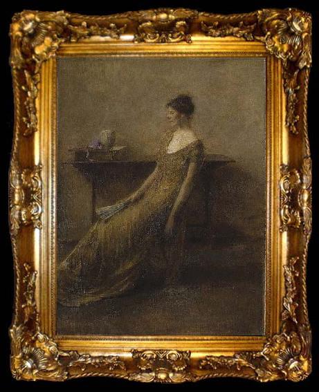 framed  Thomas Dewing Lady in Gold, ta009-2